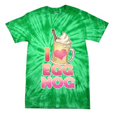 Christmas I Love Eggnog Tie-Dye T-Shirt
