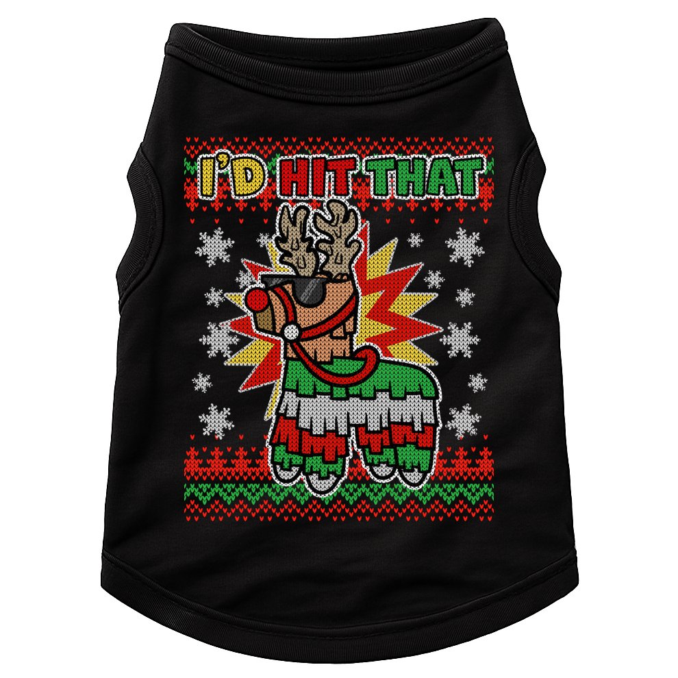 Christmas I'd Hit That Llama Pinata Ugly Sweater Doggie Tank