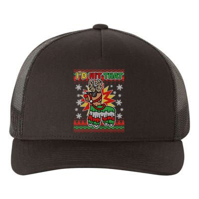 Christmas I'd Hit That Llama Pinata Ugly Sweater Yupoong Adult 5-Panel Trucker Hat