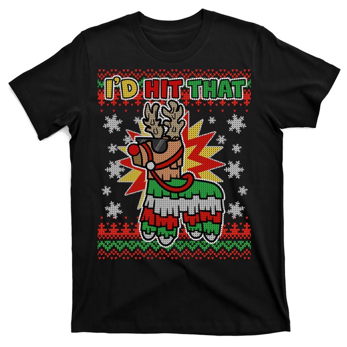 Christmas I'd Hit That Llama Pinata Ugly Sweater T-Shirt