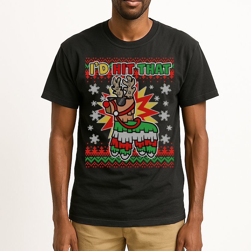 Christmas I'd Hit That Llama Pinata Ugly Sweater Tall T-Shirt