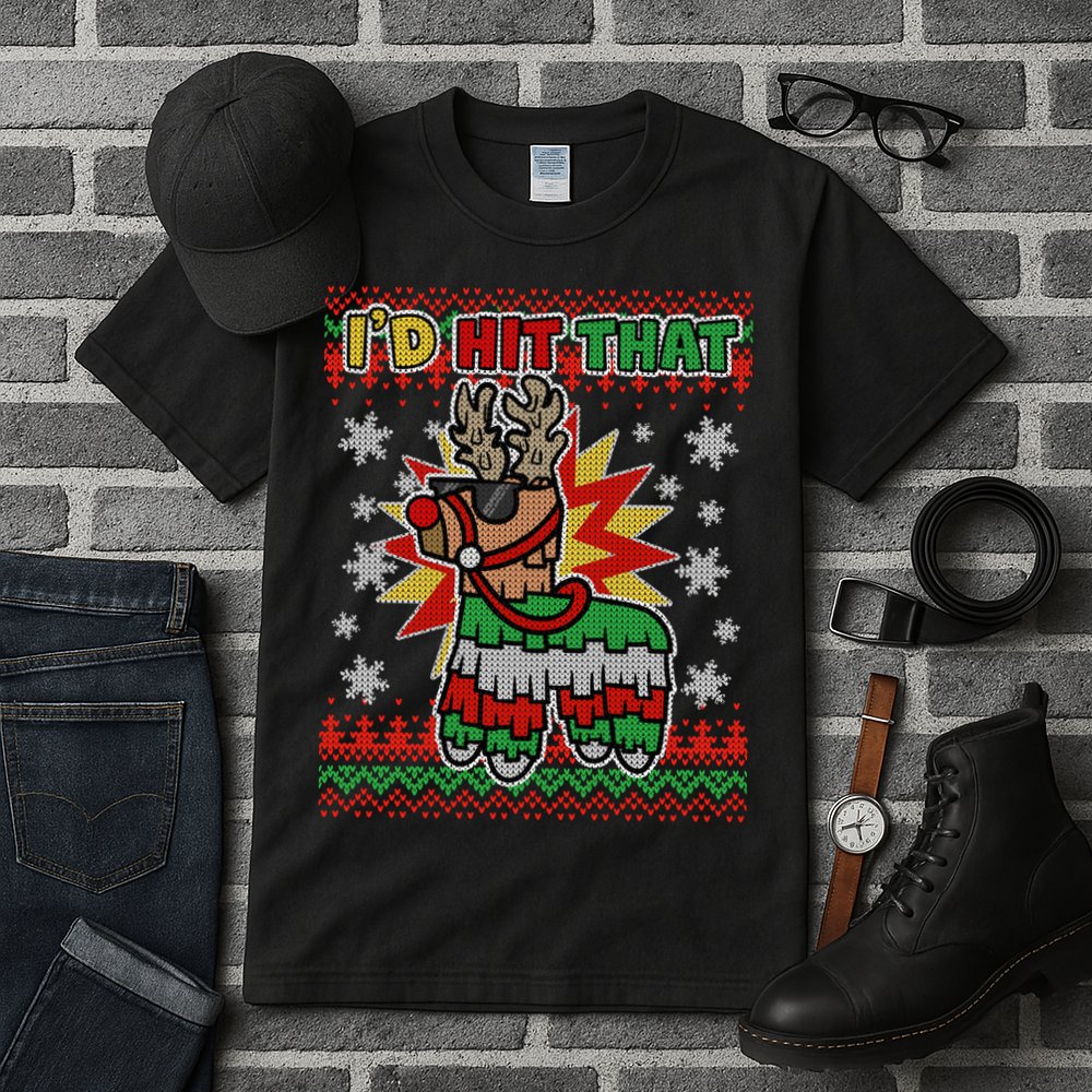 Christmas I'd Hit That Llama Pinata Ugly Sweater Tall T-Shirt