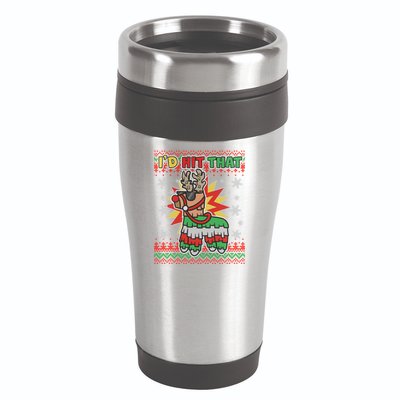 Christmas I'd Hit That Llama Pinata Ugly Sweater 16oz Travel Tumbler