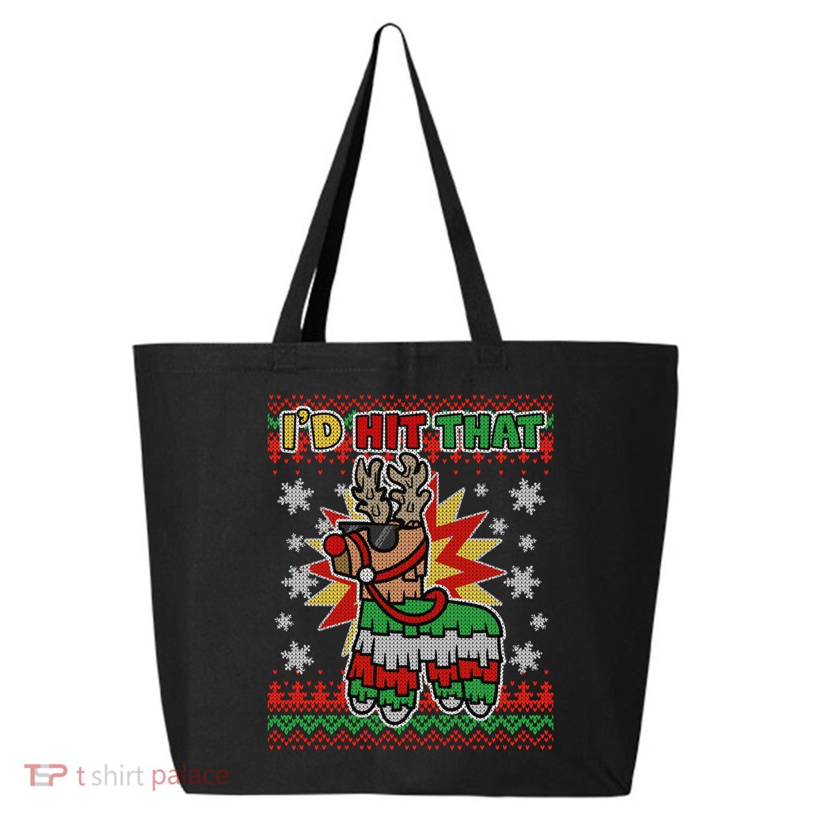 Christmas I'd Hit That Llama Pinata Ugly Sweater 25L Jumbo Tote