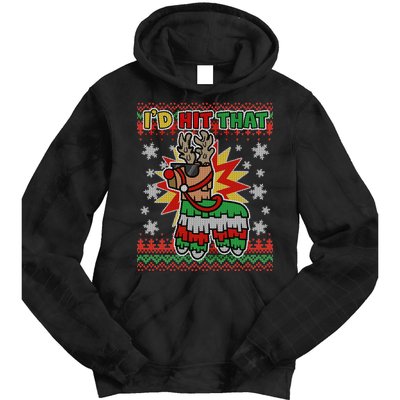 Christmas I'd Hit That Llama Pinata Ugly Sweater Tie Dye Hoodie