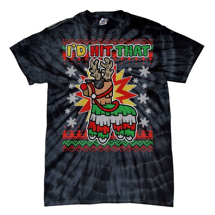 Christmas I'd Hit That Llama Pinata Ugly Sweater Tie-Dye T-Shirt