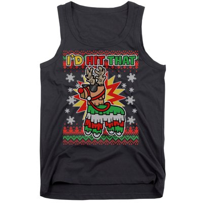 Christmas I'd Hit That Llama Pinata Ugly Sweater Tank Top