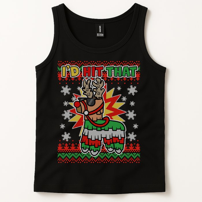 Christmas I'd Hit That Llama Pinata Ugly Sweater Tank Top