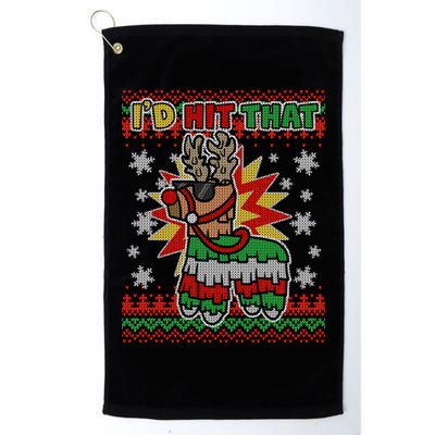 Christmas I'd Hit That Llama Pinata Ugly Sweater Golf Towel