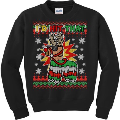 Christmas I'd Hit That Llama Pinata Ugly Sweater Kids Sweatshirt