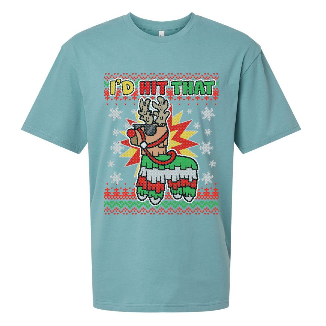 Christmas I'd Hit That Llama Pinata Ugly Sweater Sueded Cloud Jersey T-Shirt
