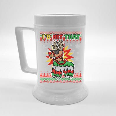 Christmas I'd Hit That Llama Pinata Ugly Sweater Beer Stein