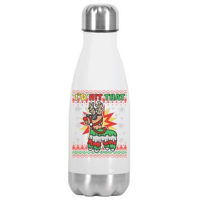 Christmas I'd Hit That Llama Pinata Ugly Sweater Stainless Steel Insulated Water Bottle