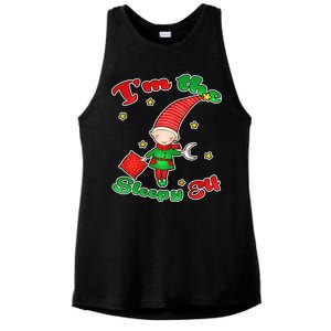 Christmas I'm The Sleepy Elf Ladies PosiCharge Tri-Blend Wicking Tank