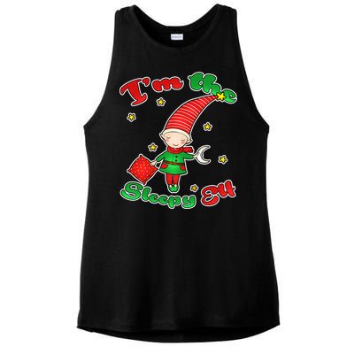 Christmas I'm The Sleepy Elf Ladies PosiCharge Tri-Blend Wicking Tank