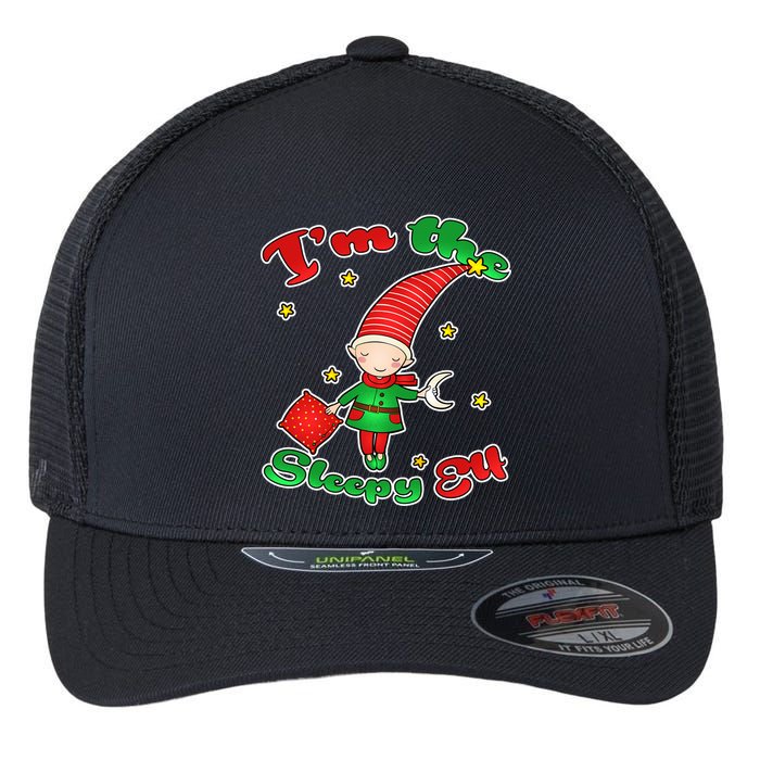 Christmas I'm The Sleepy Elf Flexfit Unipanel Trucker Cap