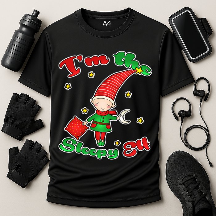 Christmas I'm The Sleepy Elf Cooling Performance Crew T-Shirt