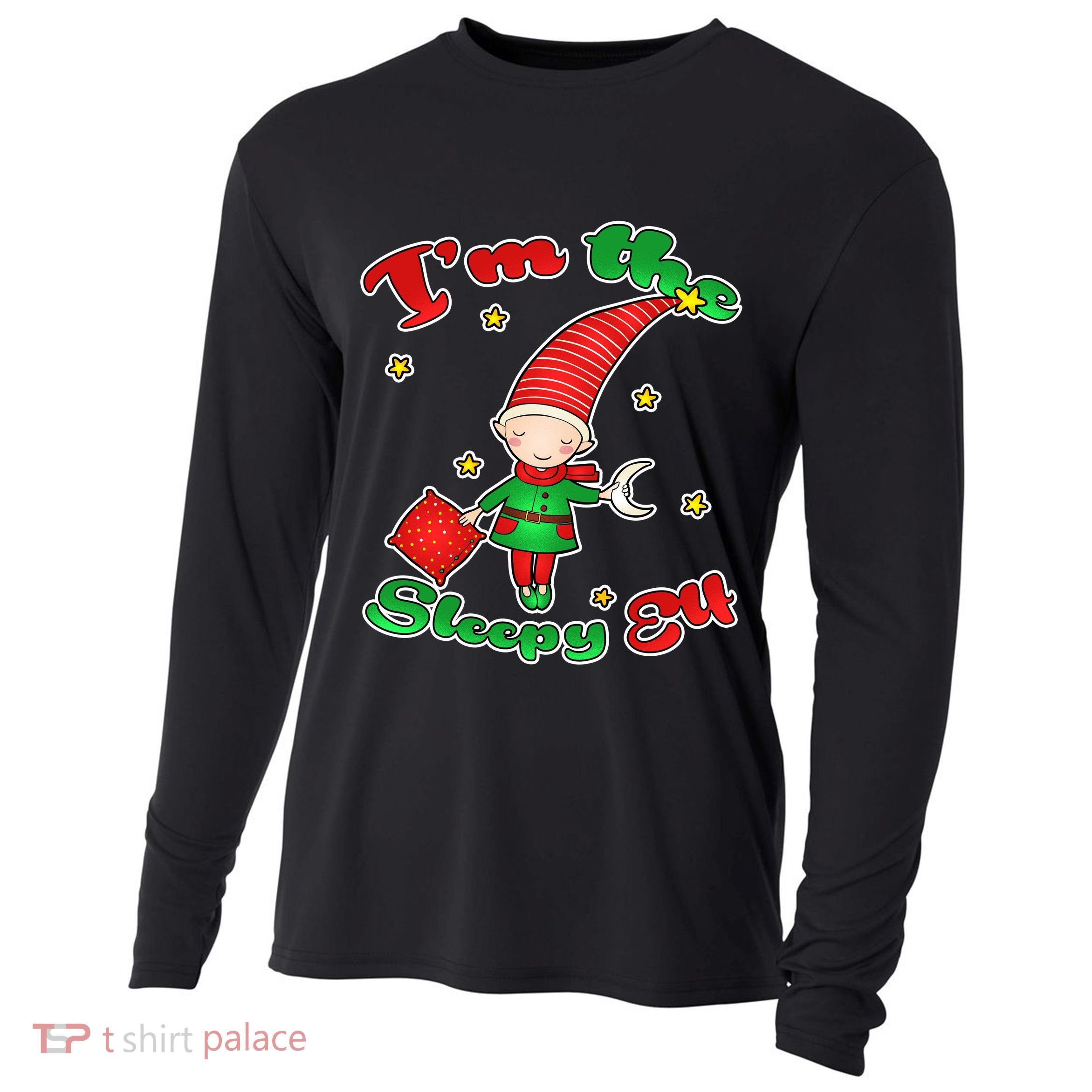 Christmas I'm The Sleepy Elf Cooling Performance Long Sleeve Crew
