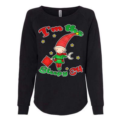 Christmas I'm The Sleepy Elf Womens California Wash Sweatshirt