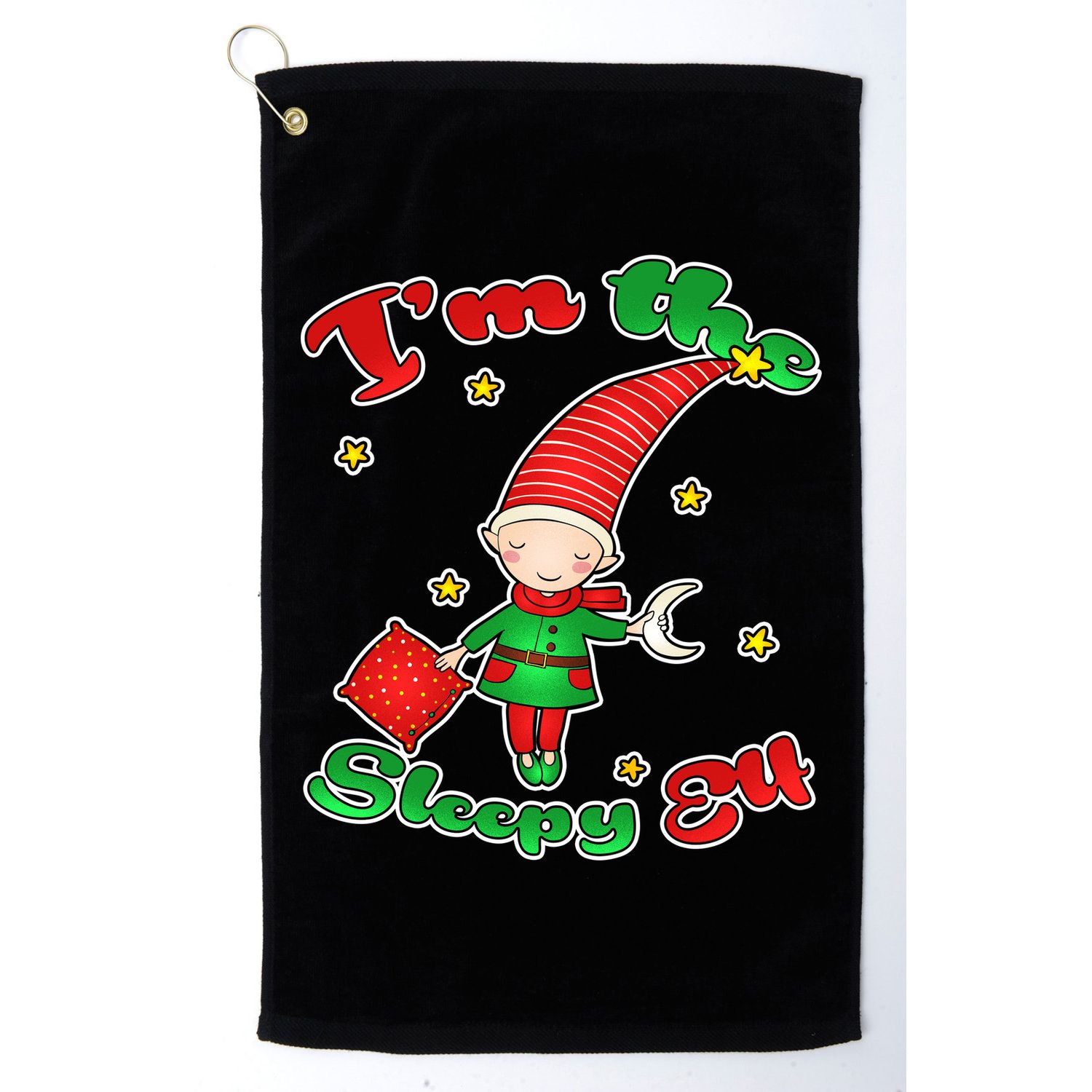 Christmas I'm The Sleepy Elf Golf Towel
