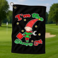 Christmas I'm The Sleepy Elf Golf Towel