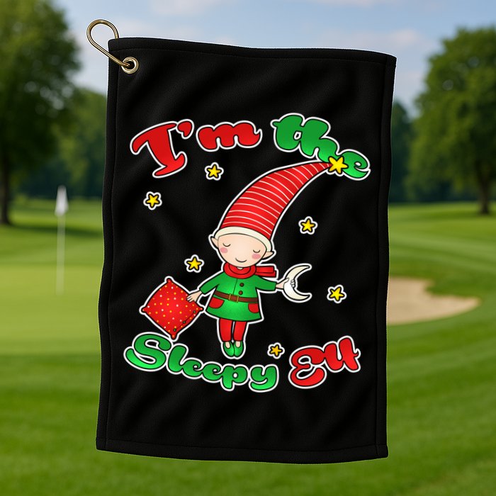 Christmas I'm The Sleepy Elf Golf Towel