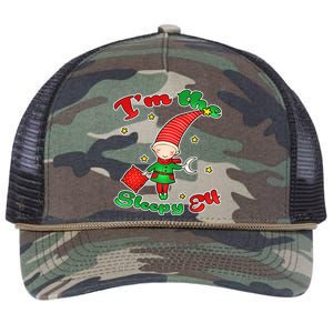 Christmas I'm The Sleepy Elf Retro Rope Trucker Hat Cap