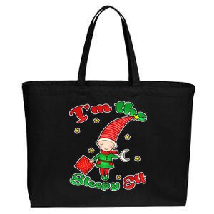 Christmas I'm The Sleepy Elf Cotton Canvas Jumbo Tote