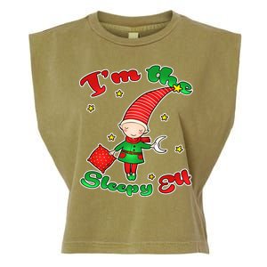 Christmas I'm The Sleepy Elf Garment-Dyed Women's Muscle Tee