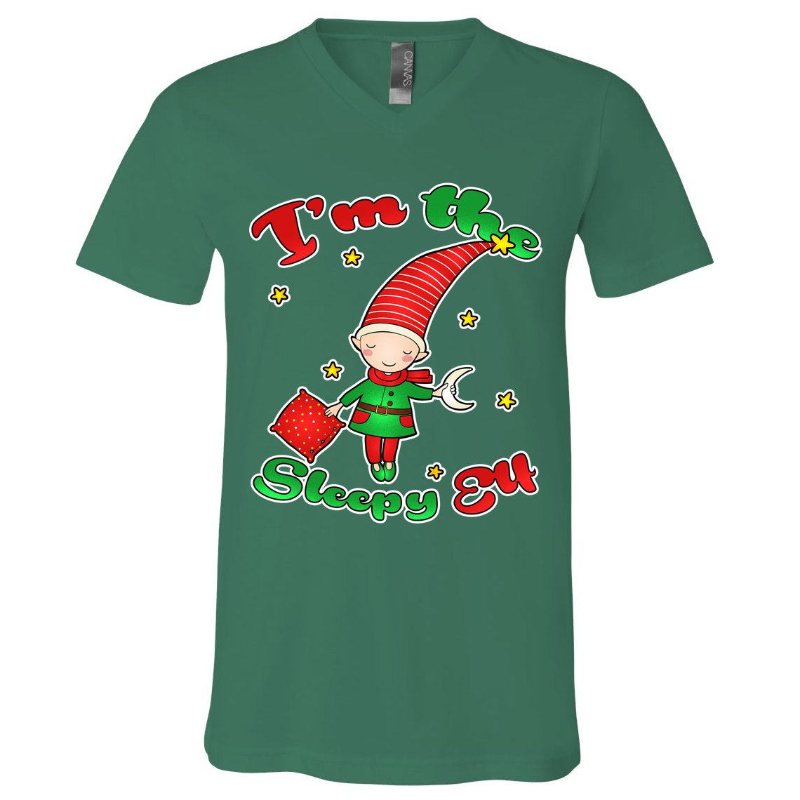 Christmas I'm The Sleepy Elf V-Neck T-Shirt