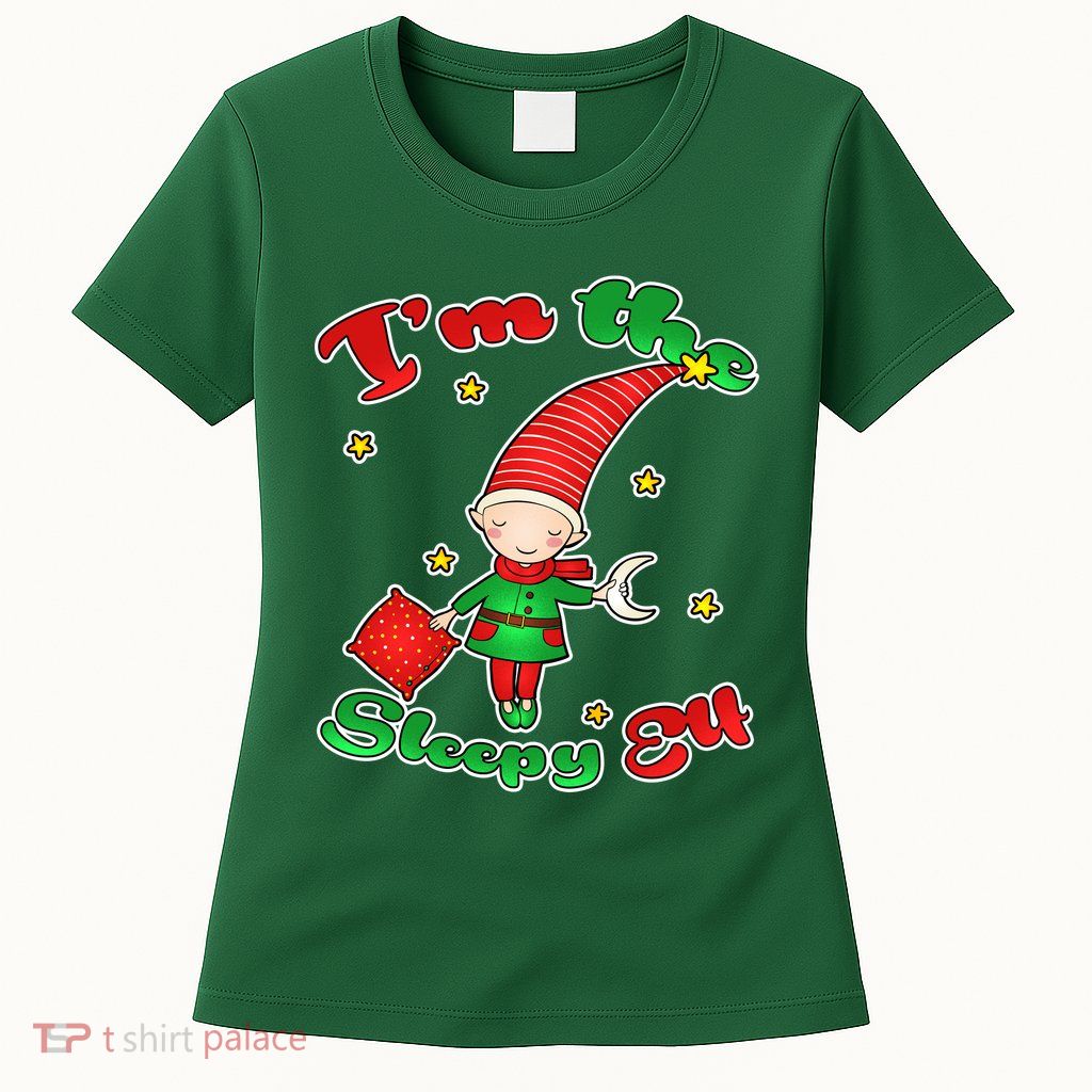 Christmas I'm The Sleepy Elf Womens T-Shirt