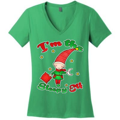 Christmas I'm The Sleepy Elf Women's V-Neck T-Shirt