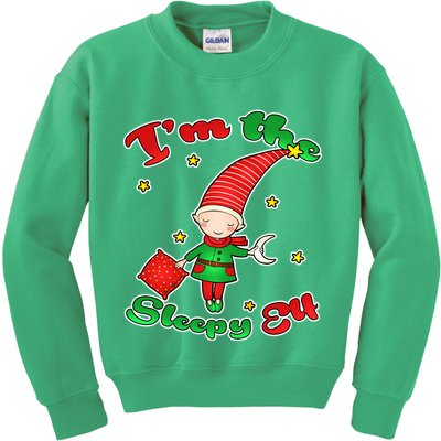 Christmas I'm The Sleepy Elf Kids Sweatshirt