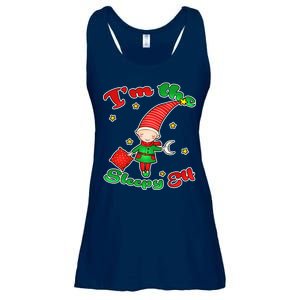 Christmas I'm The Sleepy Elf Ladies Essential Flowy Tank