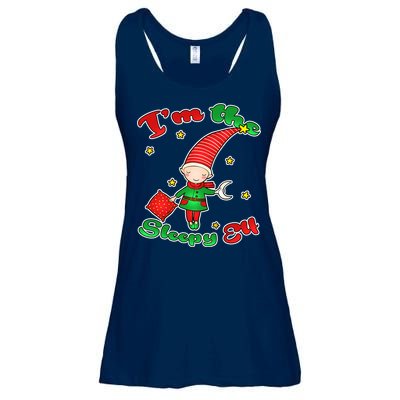 Christmas I'm The Sleepy Elf Ladies Essential Flowy Tank