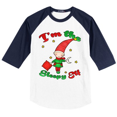 Christmas I'm The Sleepy Elf Baseball Sleeve Shirt