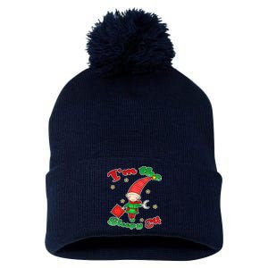 Christmas I'm The Sleepy Elf Pom Pom 12in Knit Beanie