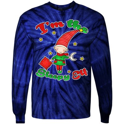 Christmas I'm The Sleepy Elf Tie-Dye Long Sleeve Shirt