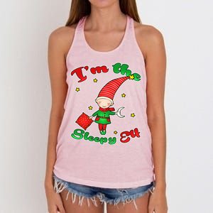 Christmas I'm The Sleepy Elf Women's Knotted Racerback Tank