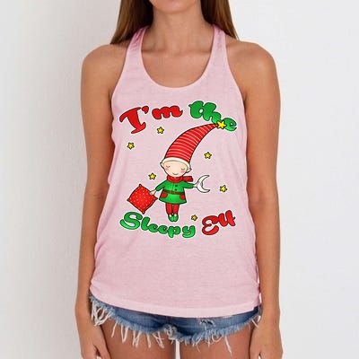 Christmas I'm The Sleepy Elf Women's Knotted Racerback Tank