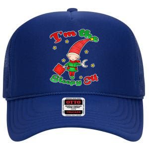 Christmas I'm The Sleepy Elf High Crown Mesh Back Trucker Hat