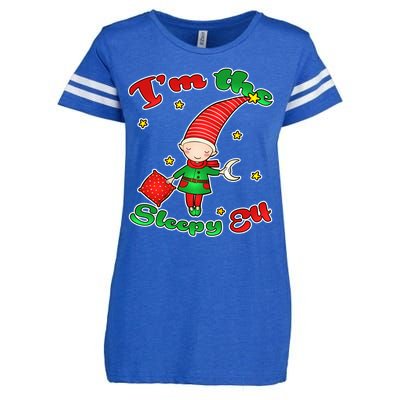 Christmas I'm The Sleepy Elf Enza Ladies Jersey Football T-Shirt