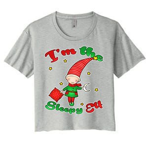 Christmas I'm The Sleepy Elf Women's Crop Top Tee