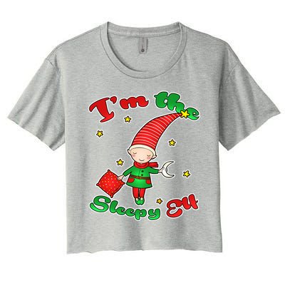 Christmas I'm The Sleepy Elf Women's Crop Top Tee