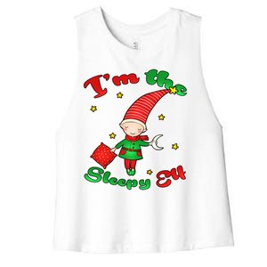 Christmas I'm The Sleepy Elf Women's Racerback Cropped Tank