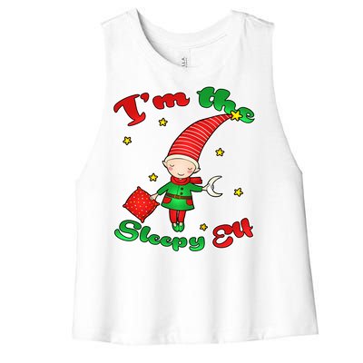 Christmas I'm The Sleepy Elf Women's Racerback Cropped Tank