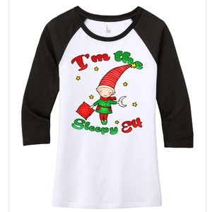 Christmas I'm The Sleepy Elf Women's Tri-Blend 3/4-Sleeve Raglan Shirt