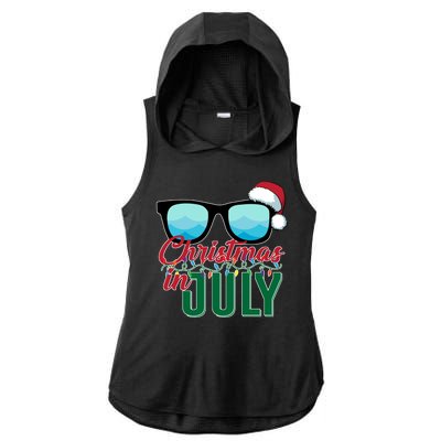 Christmas In July Ladies PosiCharge Tri-Blend Wicking Draft Hoodie Tank