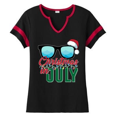 Christmas In July Ladies Halftime Notch Neck Tee