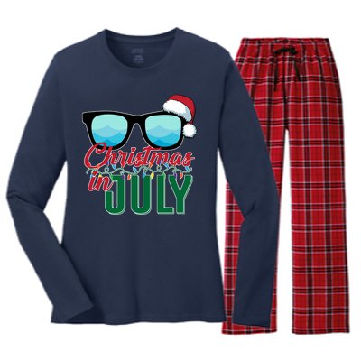 Christmas In July Women's Long Sleeve Flannel Pajama Set 